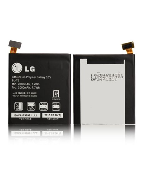 BATTERIA ORIGINALE LG BL-T3 per P895 OPTIMUS VU, F100S 2080 mAh LI-ION BULK