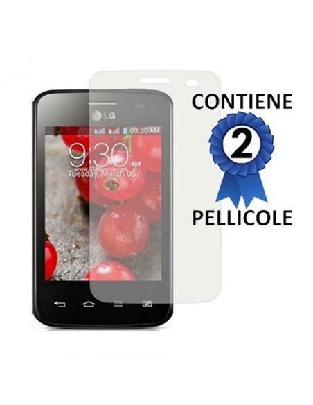 PELLICOLA PROTEGGI DISPLAY LG OPTIMUS L3 II DUAL, E435 CONFEZIONE 2 PEZZI