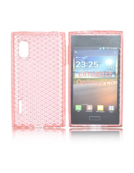 CUSTODIA GEL TPU SILICONE SEMI-RIGIDA per LG OPTIMUS L5, E610, E612 COLORE ROSA