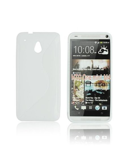 CUSTODIA GEL TPU SILICONE DOUBLE per HTC ONE MINI, M4 COLORE BIANCO