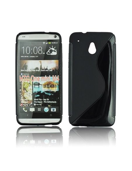 CUSTODIA GEL TPU SILICONE DOUBLE per HTC ONE MINI, M4 COLORE NERO