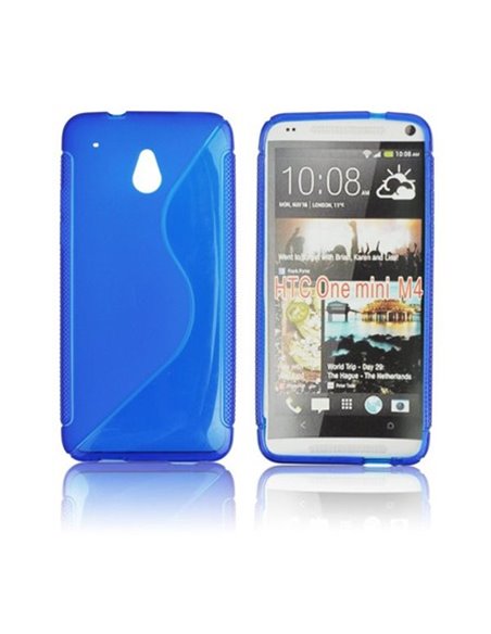 CUSTODIA GEL TPU SILICONE DOUBLE per HTC ONE MINI, M4 COLORE BLU