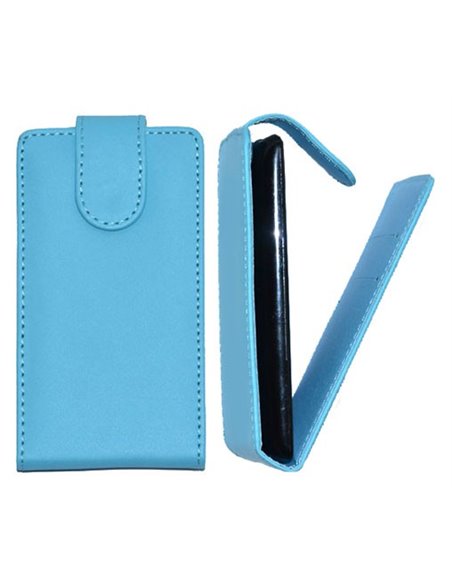 CUSTODIA VERTICALE FLIP SIMILPELLE per HUAWEI ASCEND G300, U8818, U8815 COLORE AZZURRO