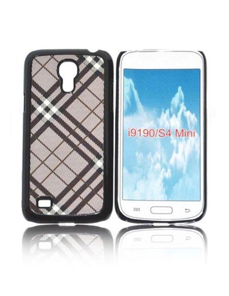 CUSTODIA BACK RIGIDA per SAMSUNG I9190 GALAXY S4 MINI, I9192, I9195 FANTASIA SCOZZESE COLORE MARRONE