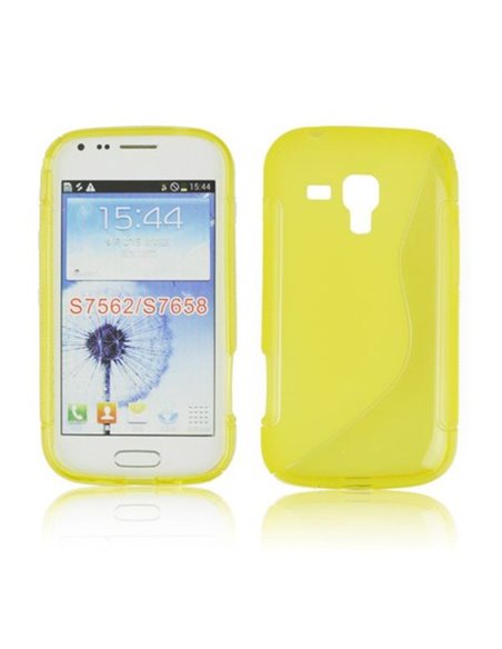 CUSTODIA GEL TPU SILICONE DOUBLE per SAMSUNG S7562 GALAXY S DUOS, S7560 GALAXY TREND, S7580 COLORE GIALLO