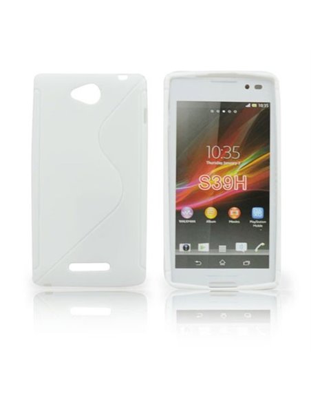 CUSTODIA GEL TPU SILICONE DOUBLE per SONY XPERIA C, C2305, S39H COLORE BIANCO