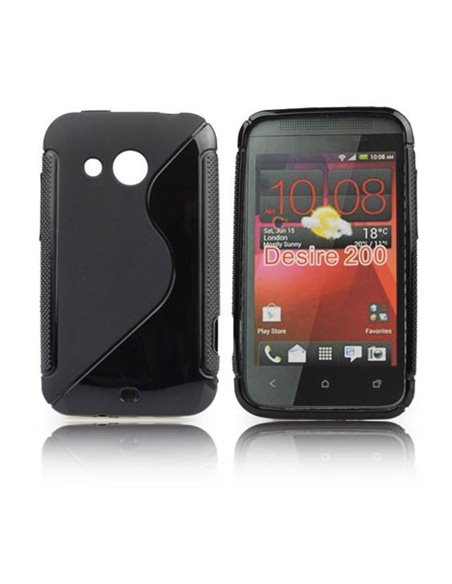 CUSTODIA GEL TPU SILICONE DOUBLE per HTC DESIRE 200 COLORE NERO