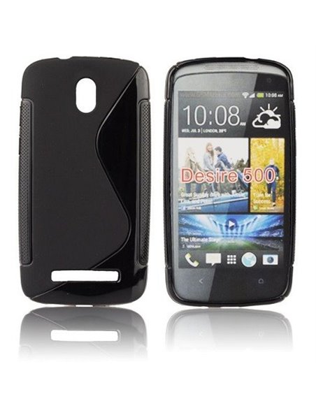 CUSTODIA GEL TPU SILICONE DOUBLE per HTC DESIRE 500 COLORE NERO