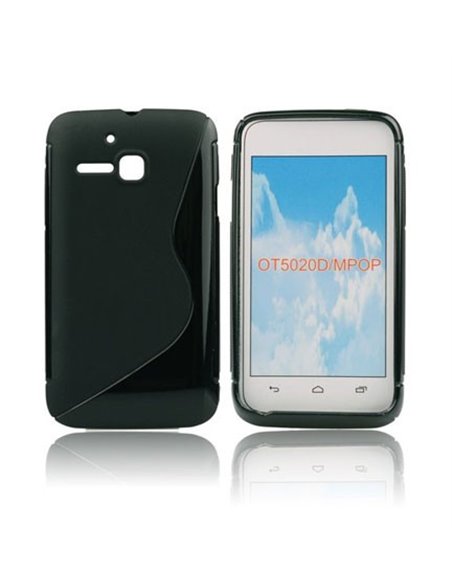 CUSTODIA GEL TPU SILICONE DOUBLE per ALCATEL ONE TOUCH M'POP 5020D COLORE NERO