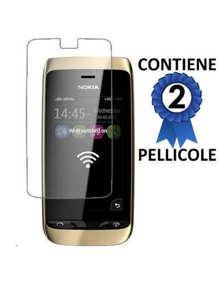 PELLICOLA PROTEGGI DISPLAY NOKIA ASHA 310, ASHA 3010, ASHA 310 RM-911 CONFEZIONE 2 PEZZI