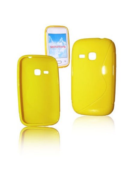 CUSTODIA GEL TPU SILICONE DOUBLE per SAMSUNG S6310 GALAXY YOUNG, S6312 GALAXY YOUNG DUOS COLORE GIALLO