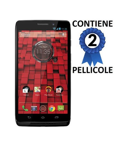 PELLICOLA PROTEGGI DISPLAY MOTOROLA DROID ULTRA CONFEZIONE 2 PEZZI