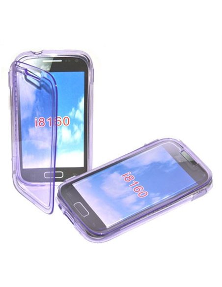 CUSTODIA GEL TPU SILICONE FLIP BOOK per SAMSUNG I8160 GALAXY ACE 2 COLORE VIOLA