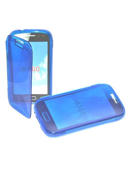 CUSTODIA GEL TPU SILICONE FLIP BOOK per SAMSUNG I8160 GALAXY ACE 2 COLORE BLU