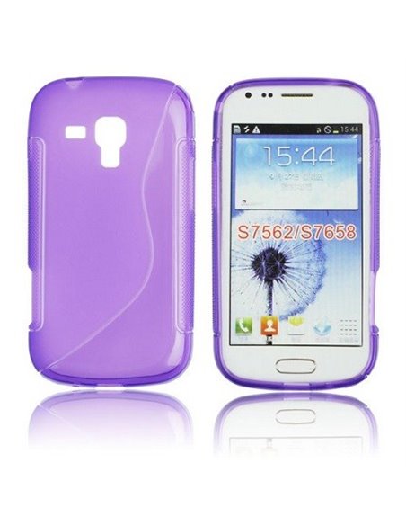 CUSTODIA GEL TPU SILICONE DOUBLE per SAMSUNG S7562 GALAXY S DUOS, S7560 GALAXY TREND, S7580 COLORE VIOLA