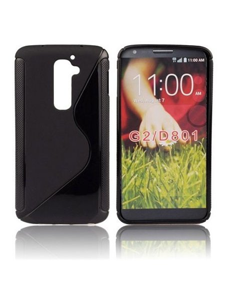 CUSTODIA GEL TPU SILICONE DOUBLE per LG OPTIMUS G2, D802, D802TA, D803 COLORE NERO