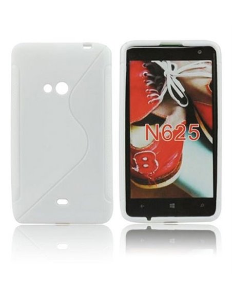 CUSTODIA GEL TPU SILICONE DOUBLE per NOKIA LUMIA 625 COLORE BIANCO