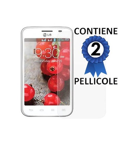 PELLICOLA PROTEGGI DISPLAY LG OPTIMUS L4 II DUAL, E445 CONFEZIONE 2 PEZZI