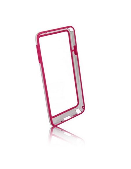 CUSTODIA BUMPER GEL TPU SILICONE SEMI-RIGIDO per SAMSUNG GALAXY NOTE 3, N9000, N9002, N9005 VIOLA-TRASPARENTE-VIOLA