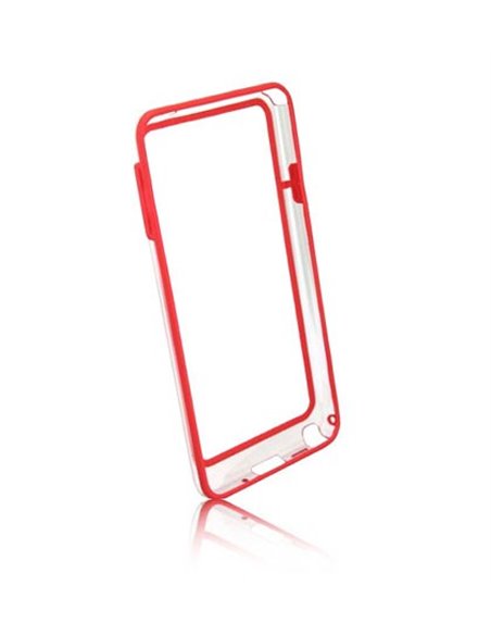 CUSTODIA BUMPER GEL TPU SILICONE SEMI-RIGIDO per SAMSUNG GALAXY NOTE 3, N9000, N9002, N9005 ROSSO-TRASPARENTE-ROSSO