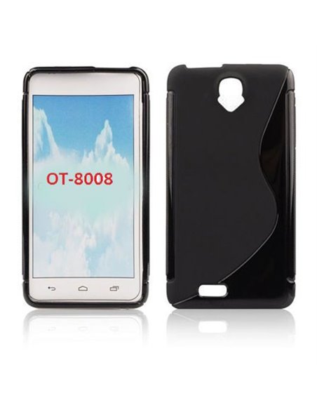 CUSTODIA GEL TPU SILICONE DOUBLE per ALCATEL ONE TOUCH SCRIBE HD, 8008 COLORE NERO