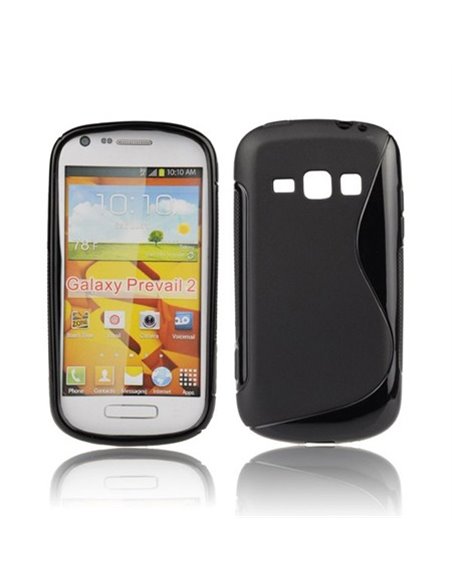 CUSTODIA GEL TPU SILICONE DOUBLE per SAMSUNG GALAXY PREVAIL 2, M840 GALAXY RING COLORE NERO