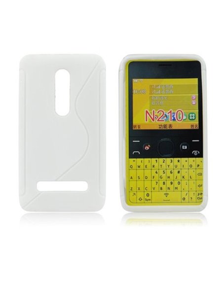 CUSTODIA GEL TPU SILICONE DOUBLE NOKIA ASHA 210 COLORE BIANCO