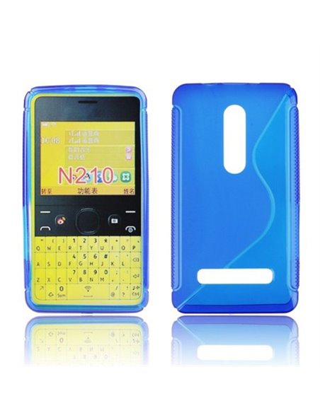 CUSTODIA GEL TPU SILICONE DOUBLE NOKIA ASHA 210 COLORE BLU