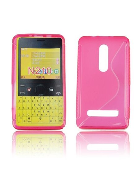 CUSTODIA GEL TPU SILICONE DOUBLE NOKIA ASHA 210 COLORE ROSA