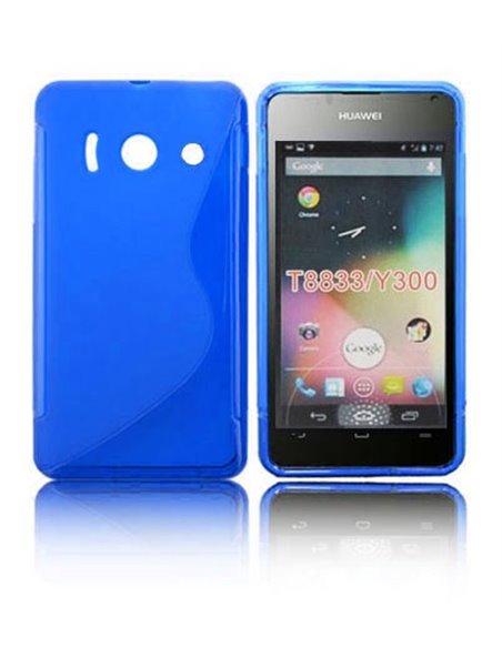 CUSTODIA GEL TPU SILICONE DOUBLE per HUAWEI ASCEND Y300, U8833 COLORE BLU