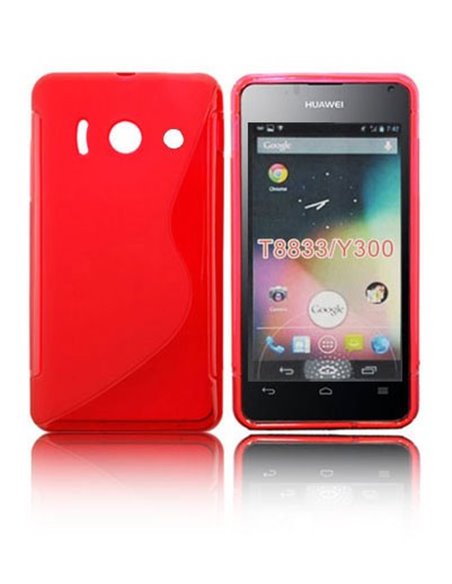 CUSTODIA GEL TPU SILICONE DOUBLE per HUAWEI ASCEND Y300, U8833 COLORE ROSSO