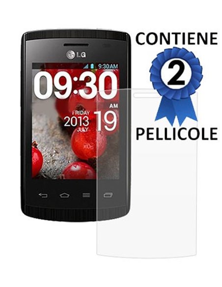 PELLICOLA PROTEGGI DISPLAY LG OPTIMUS L1 II, E410 CONFEZIONE 2 PEZZI