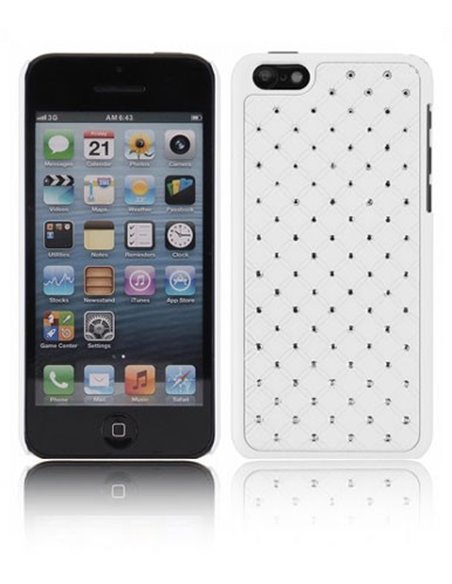 CUSTODIA BACK RIGIDA CON BRILLANTINI per APPLE IPHONE 5c COLORE BIANCO