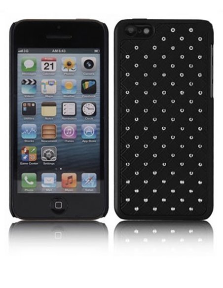 CUSTODIA BACK RIGIDA CON BRILLANTINI per APPLE IPHONE 5c COLORE NERO