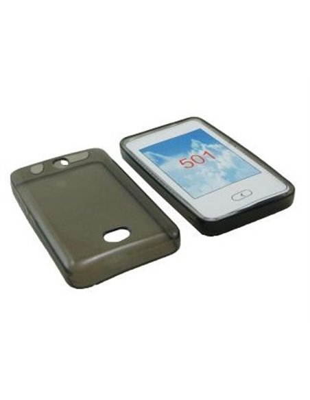 CUSTODIA GEL TPU SILICONE per NOKIA ASHA 501 COLORE NERO