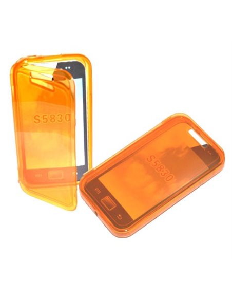 CUSTODIA GEL TPU SILICONE FLIP BOOK per SAMSUNG S5830 GALAXY ACE COLORE ARANCIONE