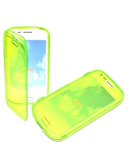 CUSTODIA GEL TPU SILICONE FLIP BOOK per SAMSUNG S7562 GALAXY S DUOS, S7560 GALAXY TREND, S7580 COLORE VERDE