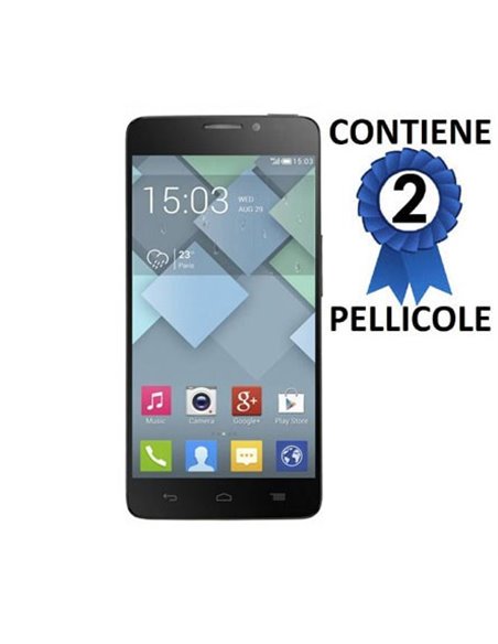 PELLICOLA PROTEGGI DISPLAY ALCATEL ONE TOUCH 6040 IDOL X SLATE CONFEZIONE 2 PEZZI