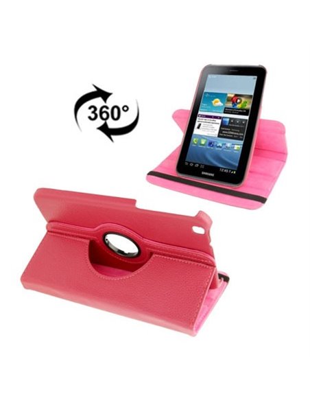 CUSTODIA BOOK PELLE GIREVOLE per SAMSUNG GALAXY TAB 3 8' POLLICI, SM-T310, SM-T311, SM-T315 COLORE FUCSIA