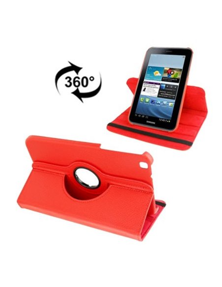 CUSTODIA BOOK PELLE GIREVOLE per SAMSUNG GALAXY TAB 3 8' POLLICI, SM-T310, SM-T311, SM-T315 COLORE ROSSO