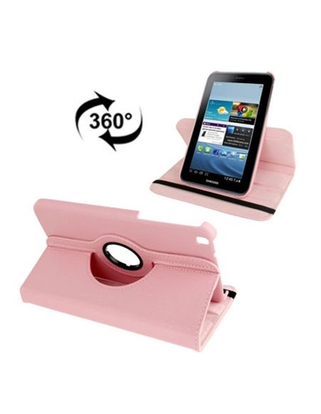 CUSTODIA BOOK PELLE GIREVOLE per SAMSUNG GALAXY TAB 3 8' POLLICI, SM-T310, SM-T311, SM-T315 COLORE ROSA