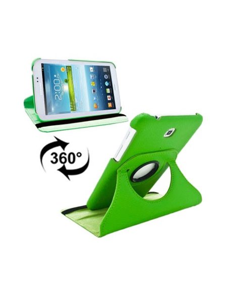 CUSTODIA BOOK PELLE GIREVOLE per SAMSUNG P3200 GALAXY TAB 3 7.0, P3210, SM-T210, SM-T211 7' POLLICI COLORE VERDE