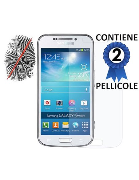 PELLICOLA PROTEGGI DISPLAY ANTI IMPRONTA SAMSUNG C1010 GALAXY S4 ZOOM, C101 CONFEZIONE 2 PEZZI