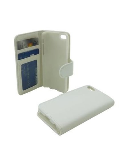 CUSTODIA FLIP ORIZZONTALE per APPLE IPHONE 5c CON TASCHE PORTA CARTE COLORE BIANCO