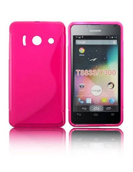 CUSTODIA GEL TPU SILICONE DOUBLE per HUAWEI ASCEND Y300, U8833 COLORE ROSA