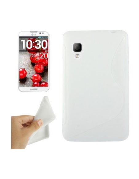 CUSTODIA GEL TPU SILICONE DOUBLE per LG OPTIMUS L4 II, E440 COLORE BIANCO