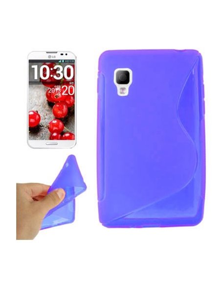 CUSTODIA GEL TPU SILICONE DOUBLE per LG OPTIMUS L4 II, E440 COLORE BLU