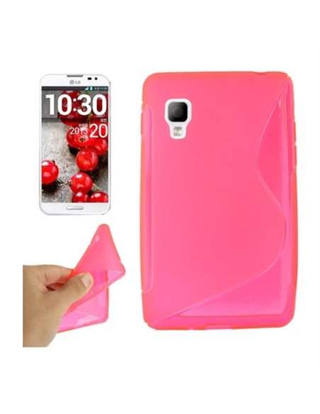 CUSTODIA GEL TPU SILICONE DOUBLE per LG OPTIMUS L4 II, E440 COLORE ROSA