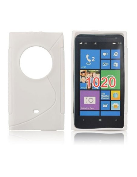 CUSTODIA GEL TPU SILICONE DOUBLE per NOKIA LUMIA 1020, EOS, 909, RM-875, RM-877, RM-876 COLORE BIANCO