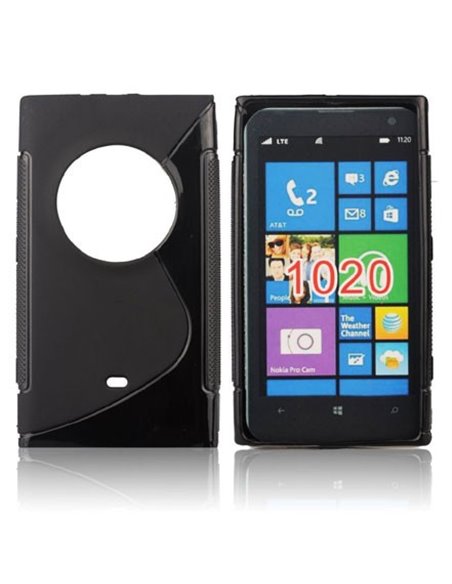 CUSTODIA GEL TPU SILICONE DOUBLE per NOKIA LUMIA 1020, EOS, 909, RM-875, RM-877, RM-876 COLORE NERO